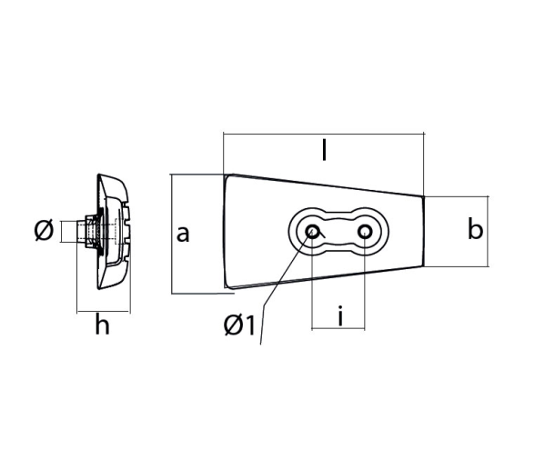 Tecnoseal Anodo Placa para Stern Drive Volvo 133 mm