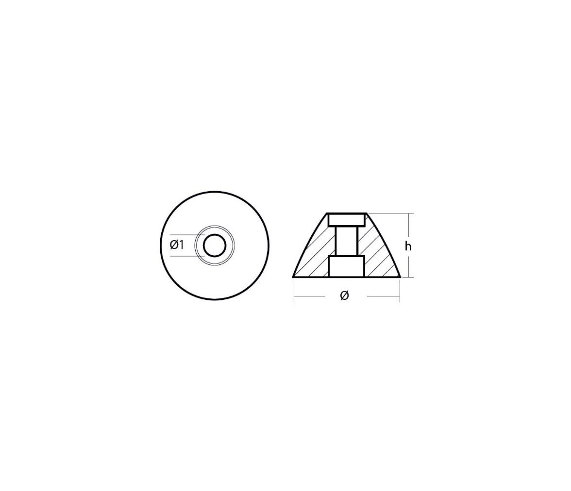 Sidepower Anode – Sleipner Propeller Nut Ø25.6