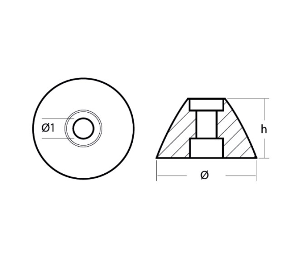 Tecnoseal Ánodo Sidepower - Tuerca hélice Sleipner Ø25,6