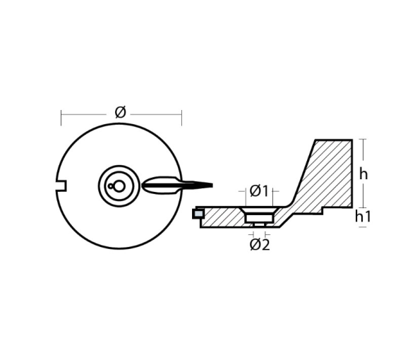 Tecnoseal Anodo Zinc Aleta 20-25Hp