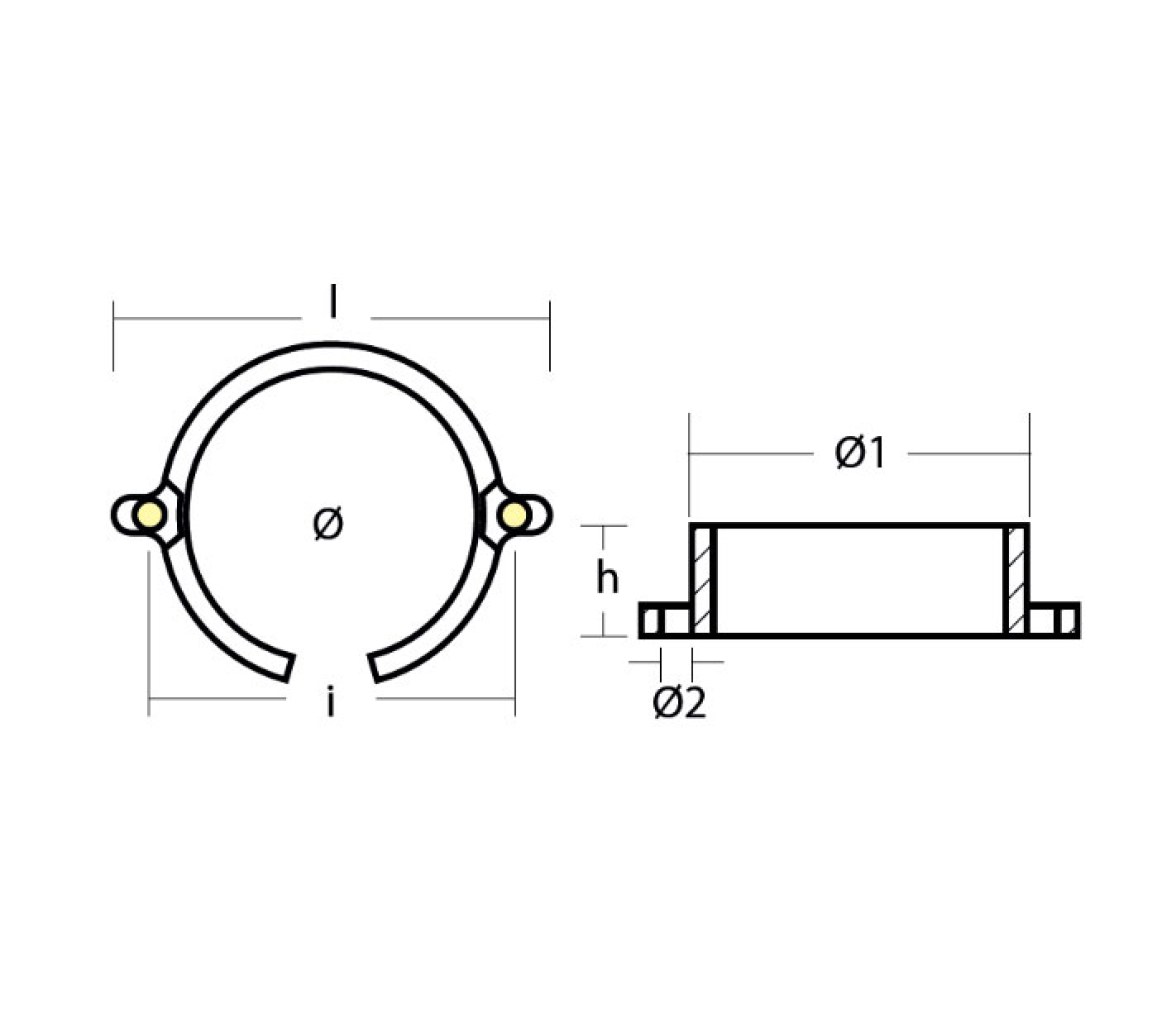 Tecnoseal Anodo Zinc Collar Mercury