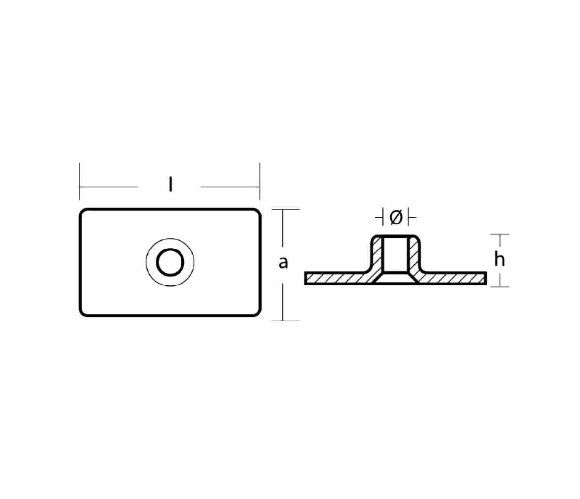 Tecnoseal Ánodo Zinc Placa 4.5-7.5-9.8Hp