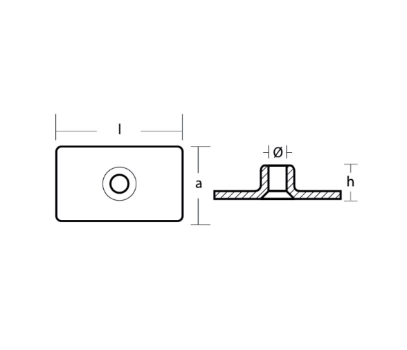 Tecnoseal Ánodo Zinc Placa 4.5-7.5-9.8Hp