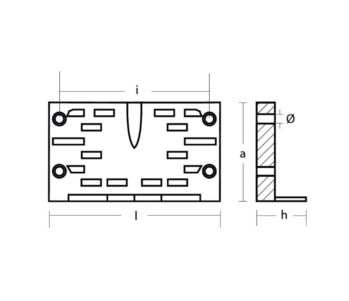 Tecnoseal Anodo Zinc Placa Para Motor Intraborda