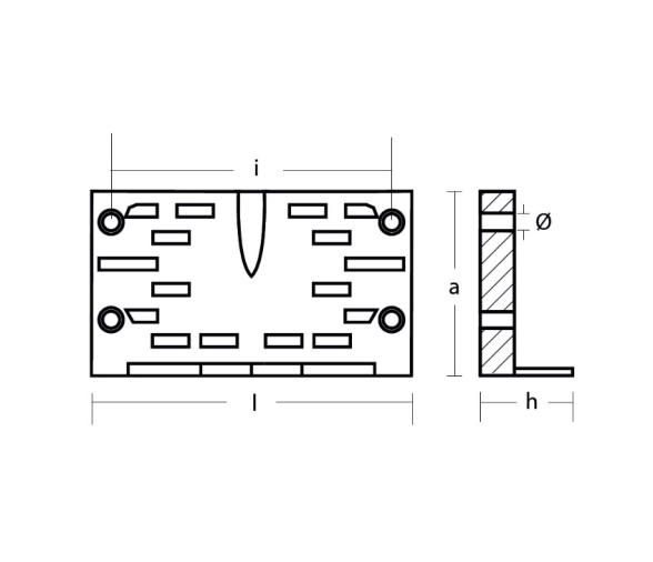 Tecnoseal Anodo Zinc Placa Para Motor Intraborda