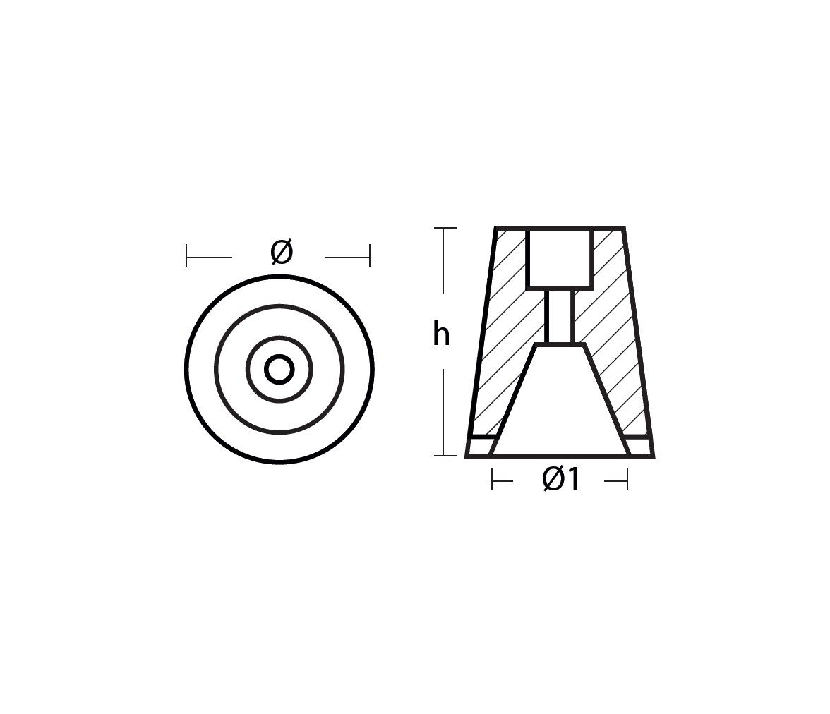 Tecnoseal Anodo Conico para Helice Sole