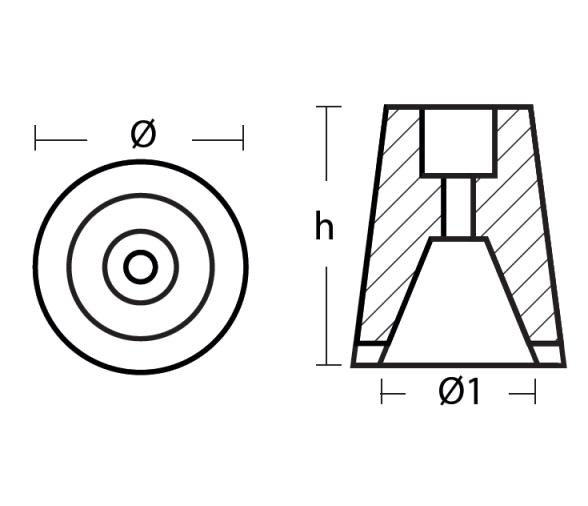 Tecnoseal Anodo Conico para Helice Sole