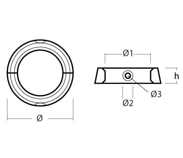 Tecnoseal Collar Volvo Penta para Helices plegables de 2 palas