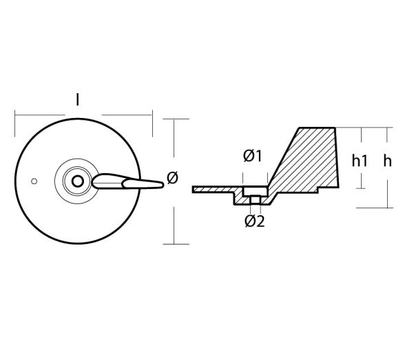 Tecnoseal Honda Ánodo Timón Cola