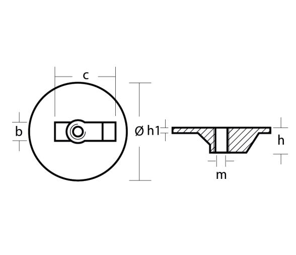 Tecnoseal Mercury-Mercruiser Ánodo de Trim Plano