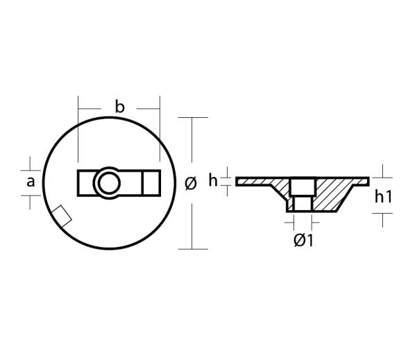 Tecnoseal Mercury-Mercruiser Ánodo de Trim Plano