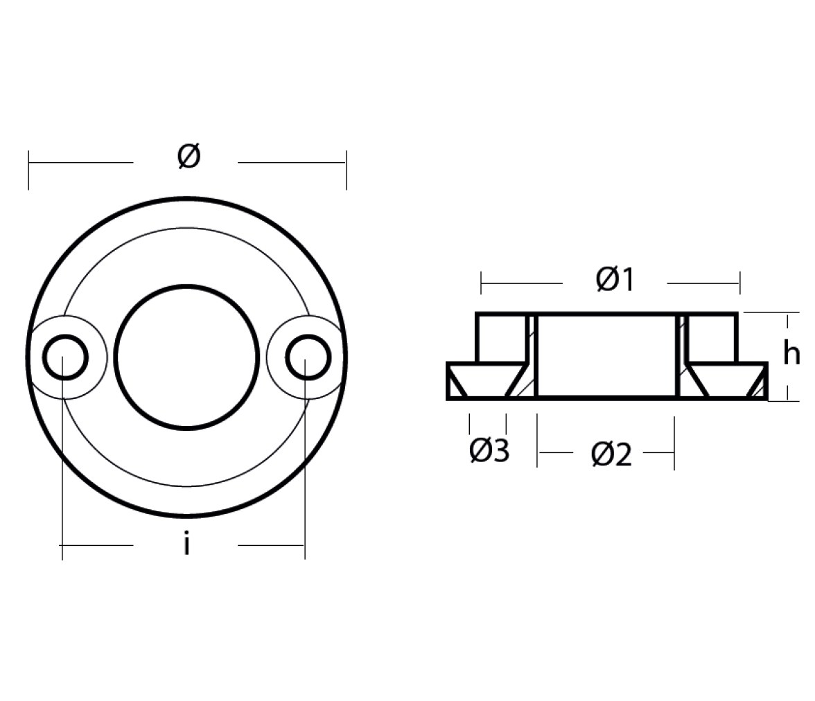 Tecnoseal Vetus Ánodo de Collar Pequeño para KGF25