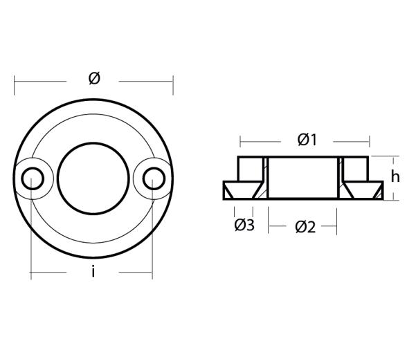 Tecnoseal Vetus Ánodo de Collar Pequeño para KGF25