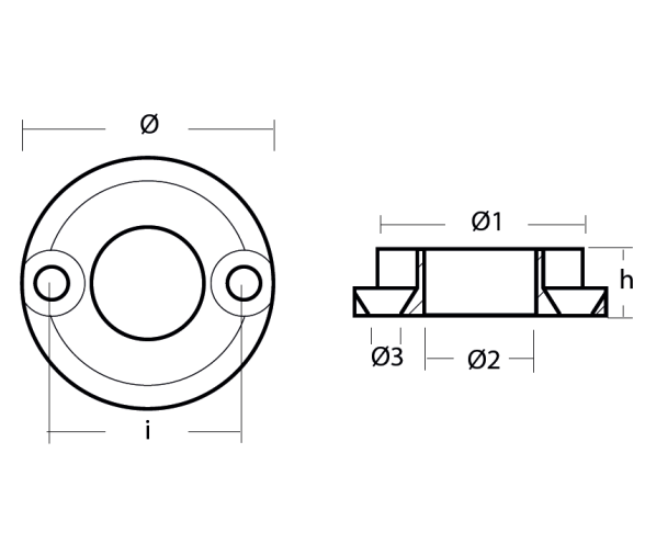 Tecnoseal Vetus Ánodo de Collar Pequeño para KGF25