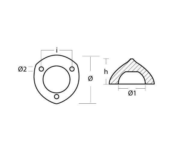 Tecnoseal Anodo Zinc para Helice Plegable Max-Prop
