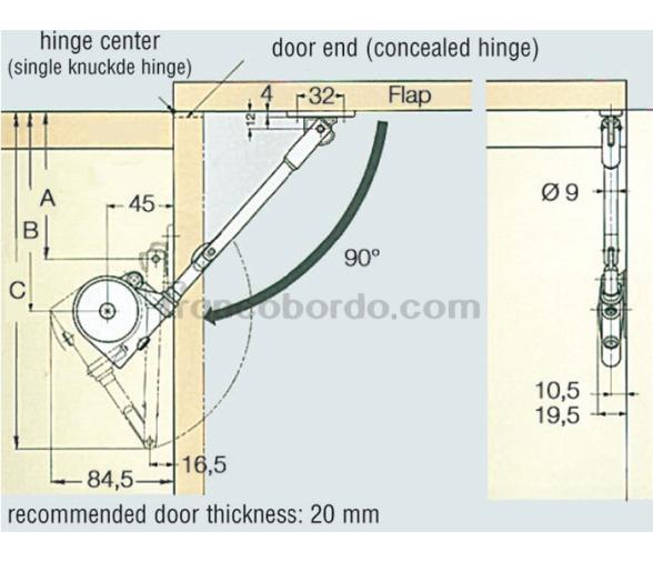 Soporte de puerta ascendente con cierre suave