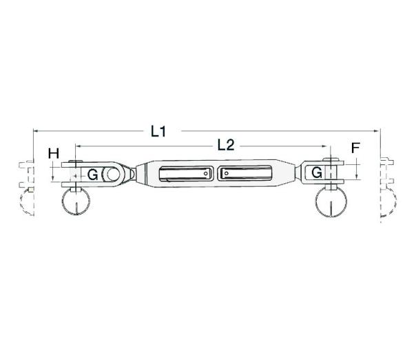 Tensor para Obenque Horquilla Doble Acero Inoxidable