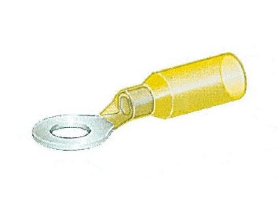 Terminal Aislado en Ojo Termoretractil Amarillo