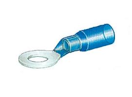 Terminal Aislado en Ojo Termoretractil Azul