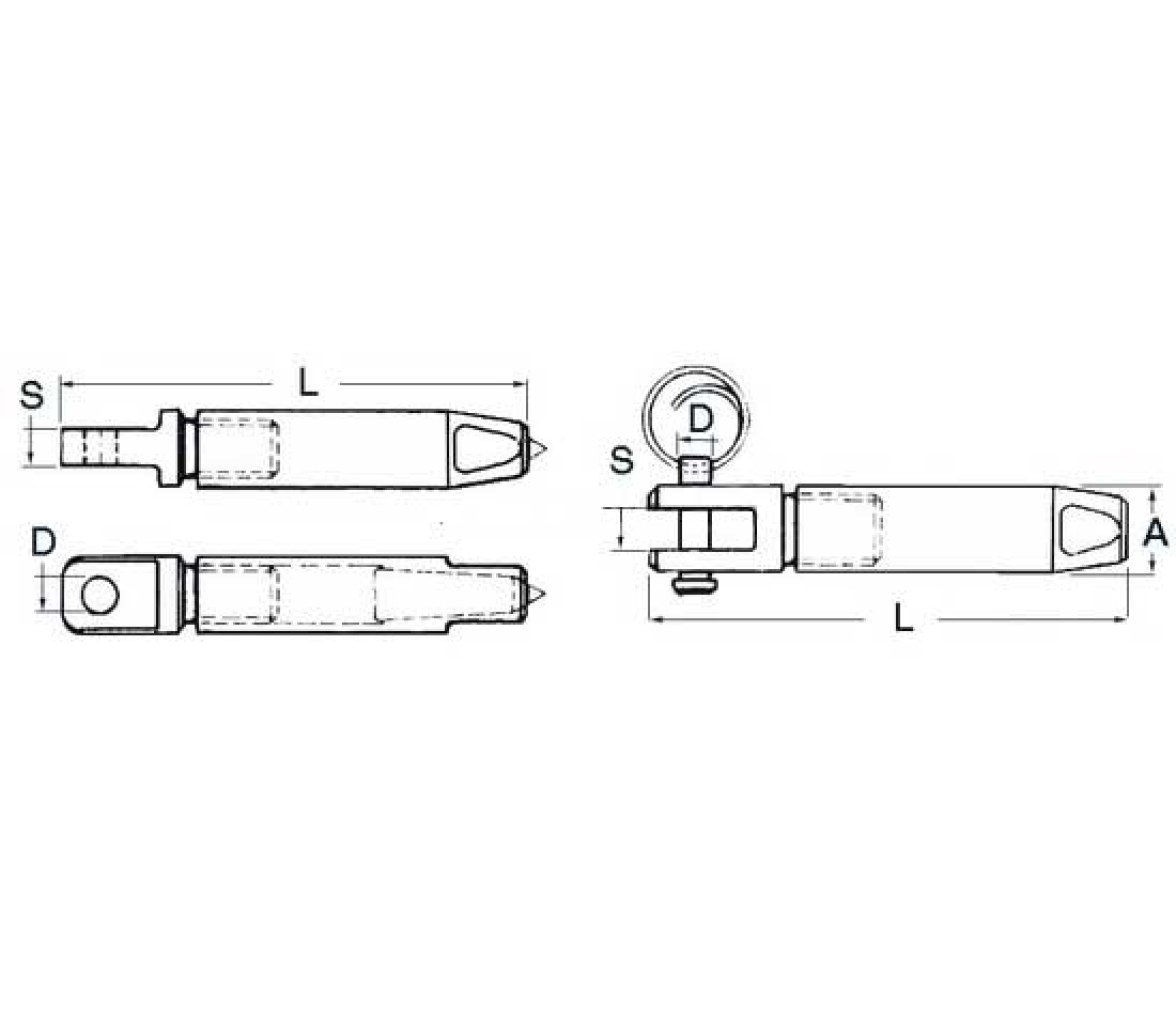 Terminal en Ojo para Cable Parafil Inox 316