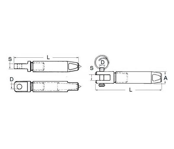 Terminal en Ojo para Cable Parafil Inox 316
