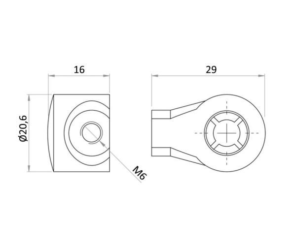 Terminal Plástico BSP para Resortes de Gas