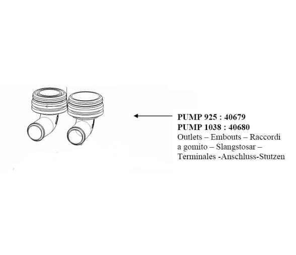 Terminales Acodados Admision+Rechazo Bomba Pump Plastimo