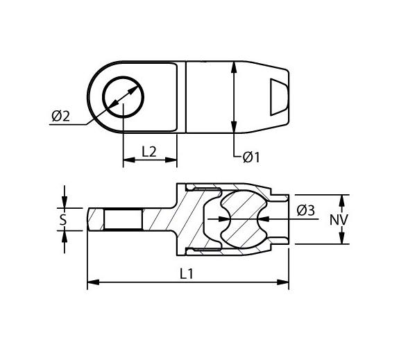 Blue Wave Terminal Ojo para Cabo