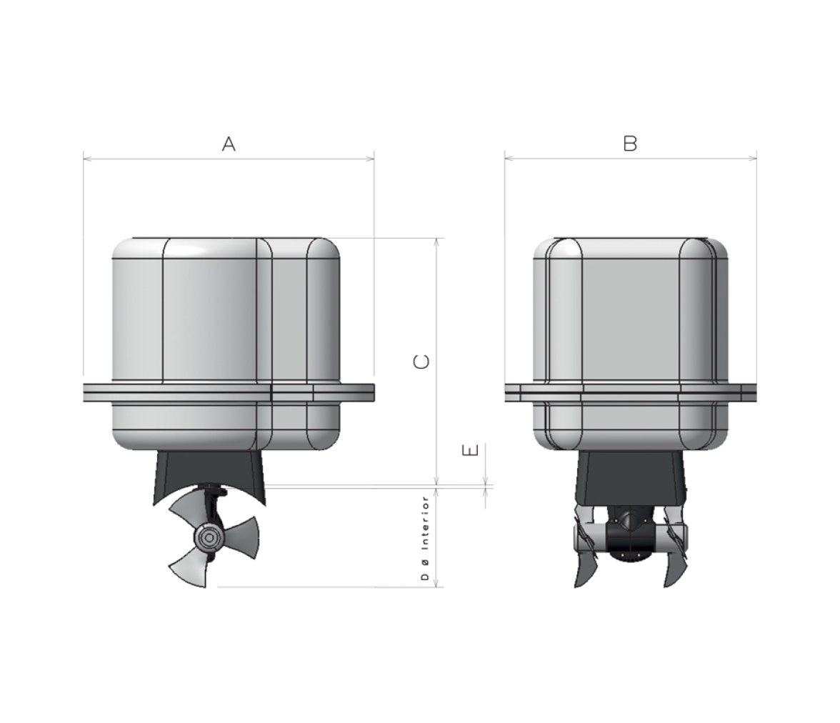 Hélice de maniobra de túnel CT100-IP 12V