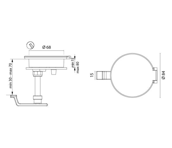 Tirador Cierre por Elevacion Sin Llave