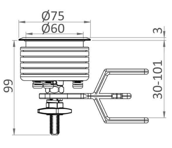 Tirador Eclipse con Sistema de Compresion 75mm