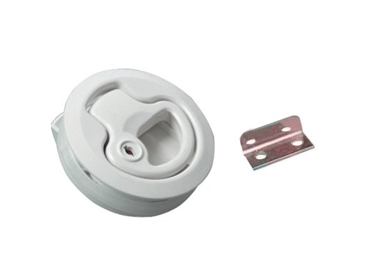 Plastic Pull White Latch with lock
