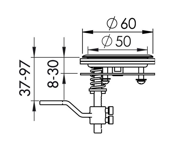 Tirador inox 316 Giratorio Con Cerradura Sistema Compresion 60 mm