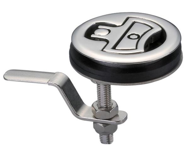 Tirador Inox 316 Giratorio Con Cerradura Sistema Compresion 75 mm