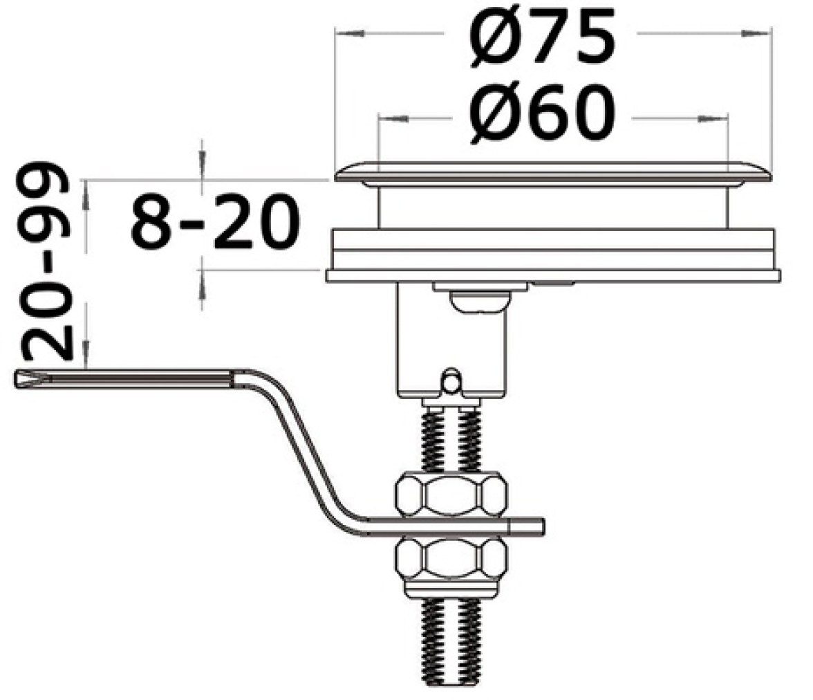 Tirador Inox 316 Giratorio Con Cerradura Sistema Compresion 75 mm