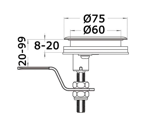 Tirador Inox 316 Giratorio Con Cerradura Sistema Compresion 75 mm