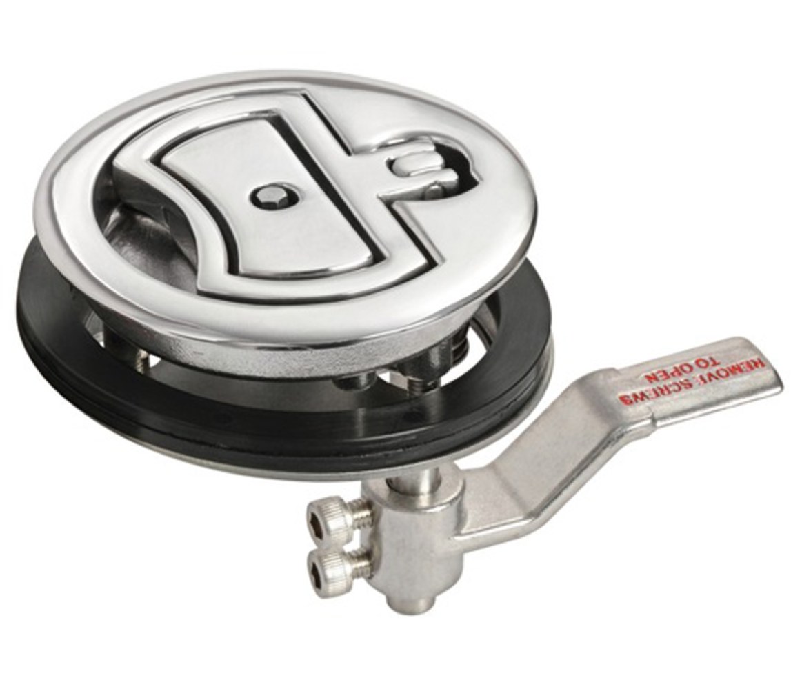 Tirador Inox 316 Giratorio Con Cerradura Sistema Compresion 90 mm