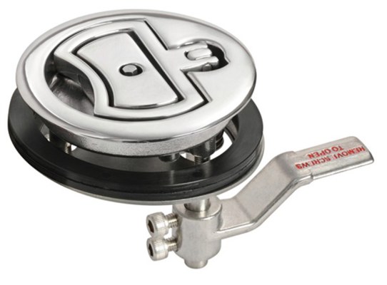 Tirador Inox 316 Giratorio Con Cerradura Sistema Compresion 90 mm