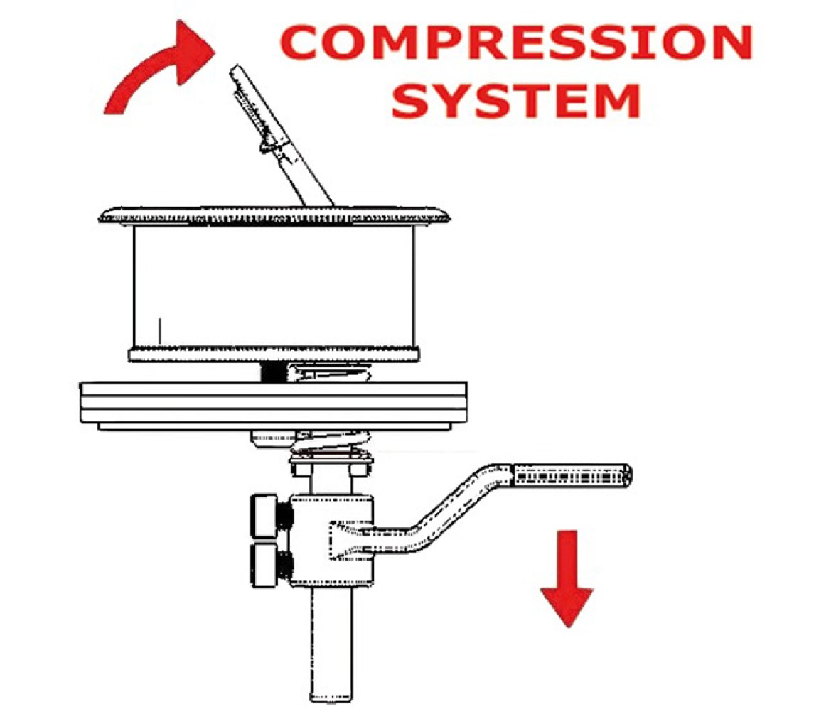 Tirador inox 316 Giratorio Diseño Deposito Sistema Compresion