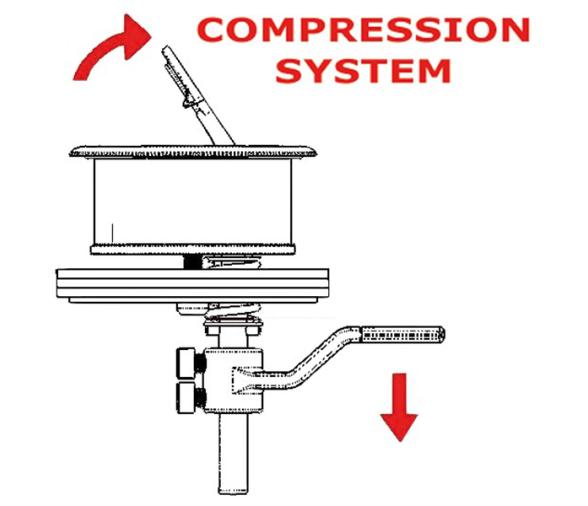 Tirador inox 316 Giratorio Diseño Deposito Sistema Compresion