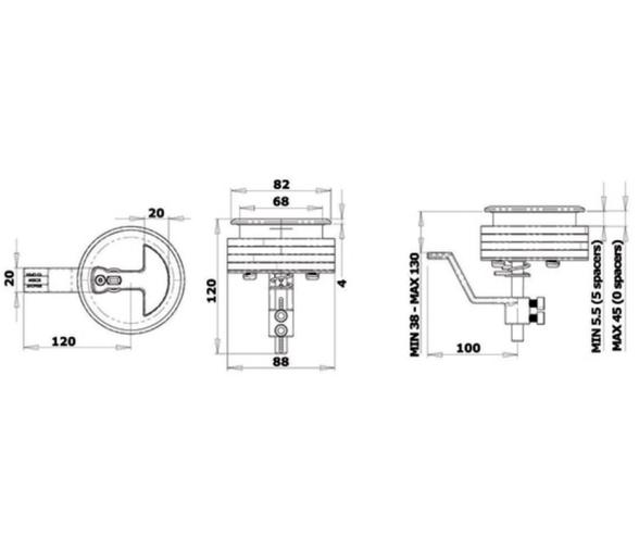 Tirador inox 316 Giratorio Diseño Deposito Sistema Compresion