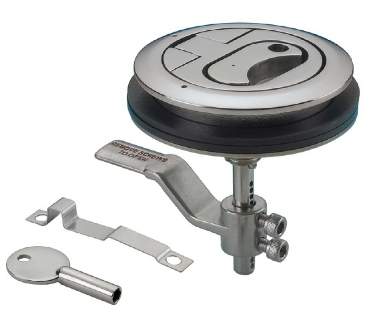 Tirador Inox 316 Giratorio Grande Con Cerradura