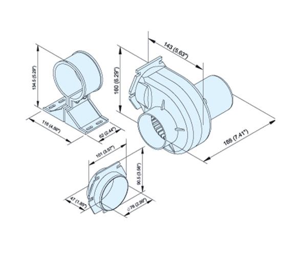 TMC Extractor Aire de Cala 12V -3.679L/MIN