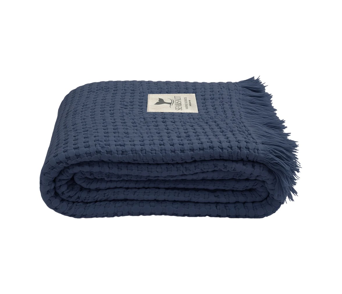 Toalla de Playa Nido de Abeja Navy – Sea & Salt - Marine Business