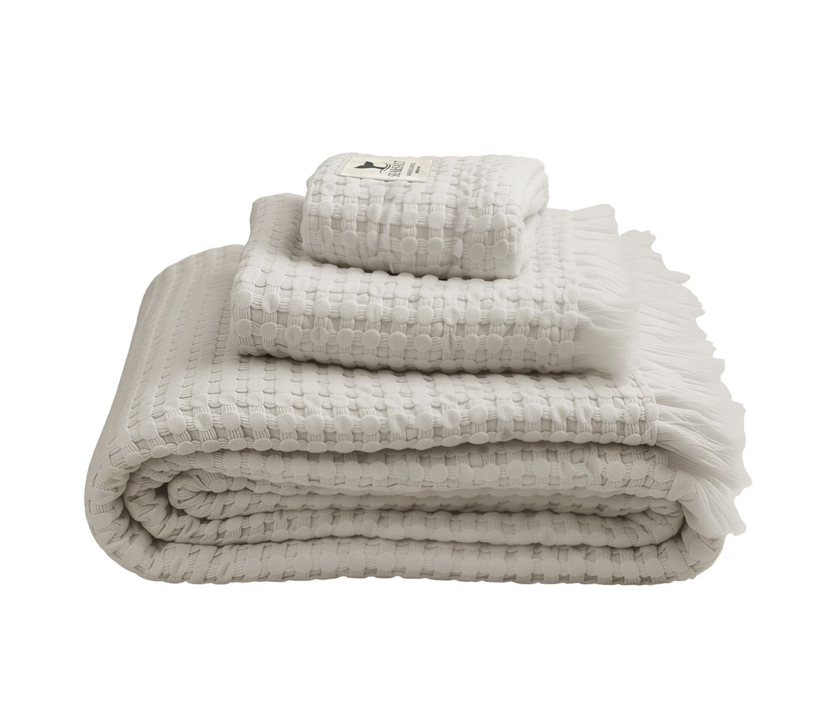 Toallas Nido de Abeja Beige, Set 3 uds – Sea & Salt - Marine Business