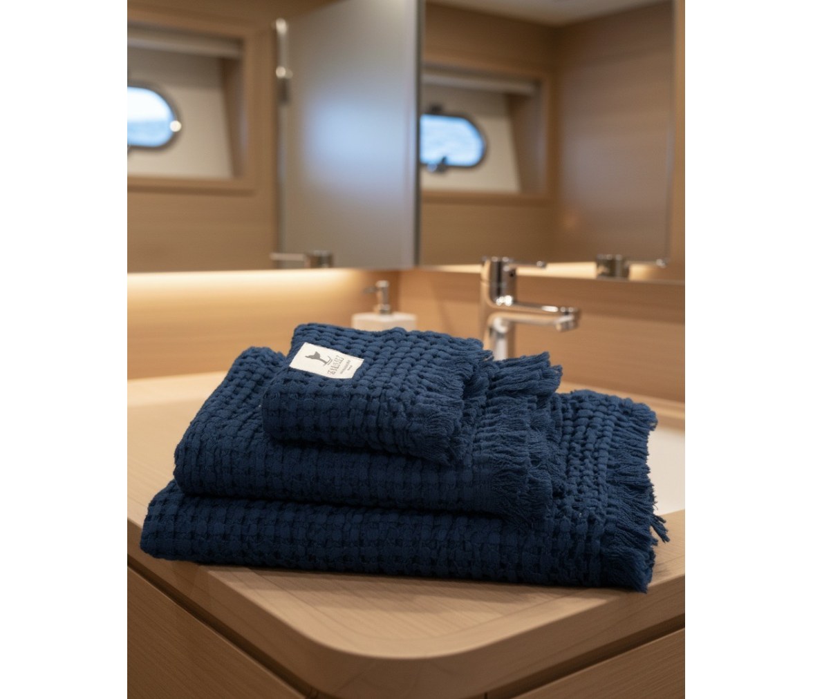 Toallas Nido de Abeja Navy, Set 3 uds – Sea & Salt - Marine Business