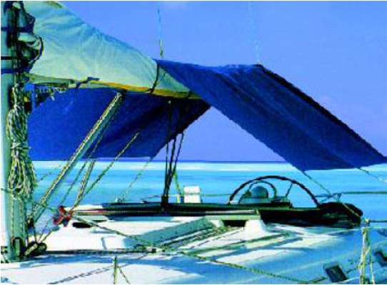 Toldo de Fondeo Azul para Botavara