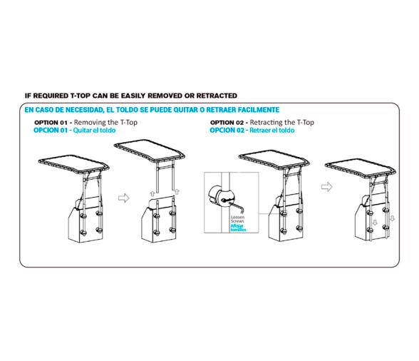 Toldo Negro Retractil para Consola T-TOP