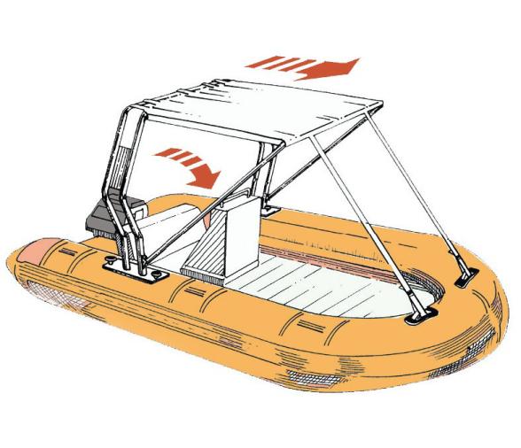 Toldo Plegable Parasol Azul Marino para Arco de Radar Frontal