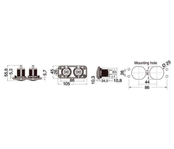 Toma Encededor Doble Mechero Hembra